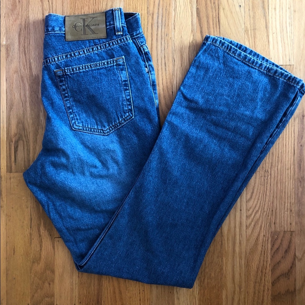 New Calvin Klein boot cut blue jeans high waisted